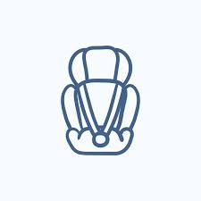 Baby Car Seat Sketch Icon Stock Vector
