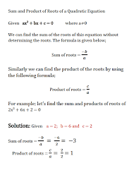 Of Quadratic Equation Roots