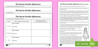 The Secret Garden Inferences Worksheet