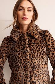 Buy Boden Animal York Faux Fur Coat