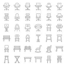 Bench Outline Icon Set 464880 Vector