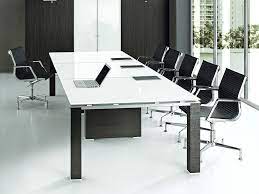 Ro White Glass Top Boardroom Table