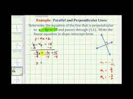 Equation Of A Line Perpendicular To