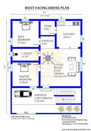 West Facing Duplex House Plan