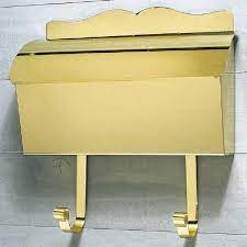 Qualarc Provincial Collection Brass Roll Top Mailbox Smooth Polished Brass