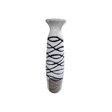 Modern Murano Glass Vase Black White