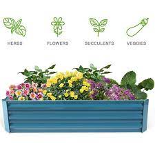 Mr Garden 3 Ft X 4 Ft Lake Blue Planting Bed Raised Garden Bed Metalgarden Beds For Vegetable Flower Bed Kit