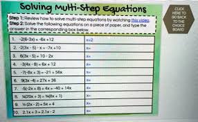 Solving Multi Step Equations Step
