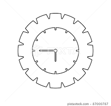 Time Line Icon With Clock And Gear