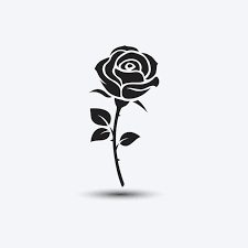 Rose Silhouette Monochrome Vector