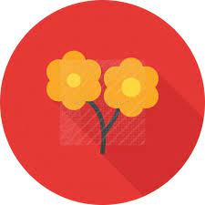 Small Flowers Flat Shadowed Icon