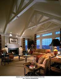 cathedral ceiling with exposed beams