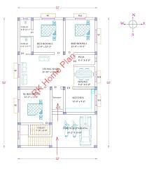 South Face 3 Bed Room House Plan