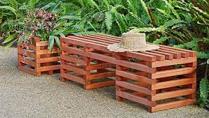 Box Crib Style Outdoor Bench And Planter