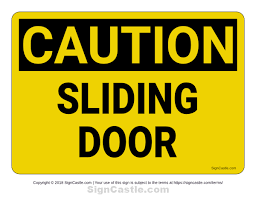 Free Printable Sliding Door Caution