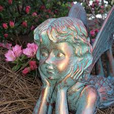 Homestyles Dreamer Fairy 99010 Large Lying Statue Bronze Patina