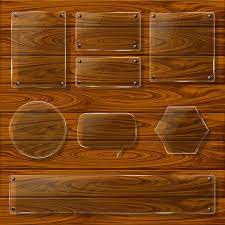 Glass Label Wood Board Background