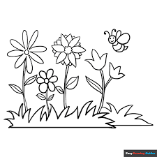 Flower Garden Coloring Page Easy