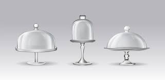 Set Of Cake Stand Realistic Vector Icon