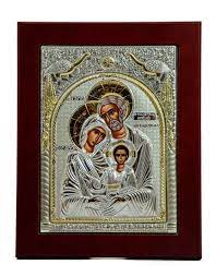 The Holy Family Icon Handmade Silver