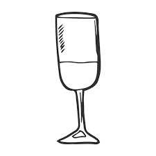 Wine Glass Hand Drawn Outline Doodle