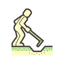Soil Excavation Worker Icon Stock