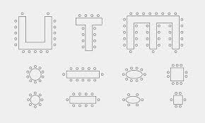 Tables And Chairs Line Icon Scheme