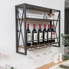 Industrial Wall Mounted Wine Rack