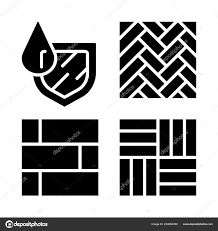 Waterproof Flooring Glyph Icon Stock