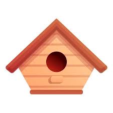 Vector Bird House Box Icon Cartoon