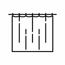 Curtain Shower Icon On