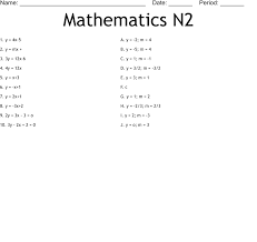 Mathematics N2 Worksheet Wordmint