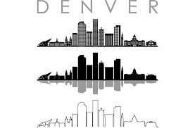 Denver Skyline Outline Silhouette