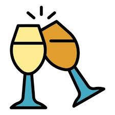 Cheers Glass Wine Icon Color Outline