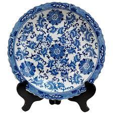 Oriental Furniture 14 Fl Blue White Porcelain Plate