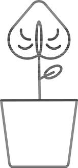 Plant Pot Icon In Thin Line Art