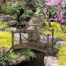 Outsunny Classic Garden Bridge With Safety Railings Arc Footbridge Decorative Pond