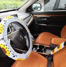 Sunflower Crochet Steering Wheel