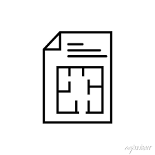 Floor Plan Icon On Paper Posters For