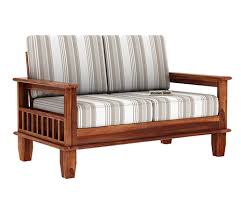 Buy Quartz 2 Seater Wooden Sofa Walnut