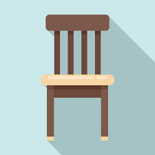 Wood Classic Chair Icon Flat