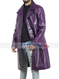 Jared Leto Joker Purple Crocodile Coat