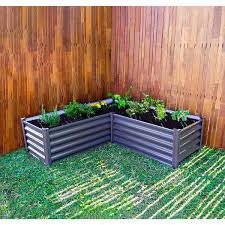 Absco 4x4x1 Ft L Shaped Raised Garden Bed