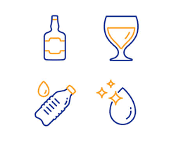 Water Bottle And Wine Glass Icons