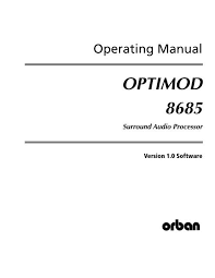 Optimod Surround 8685 V1 0 Operating