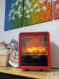 Crane Heater Red Electric Fireplace