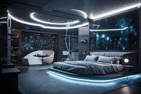 Premium Ai Image Futuristic Bedroom