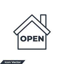 House Open Icon Logo Vector