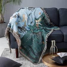 Mermaid Ginkgo Leaf Sofa Throw Apollobox