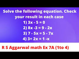 Solve The Following Equation Check